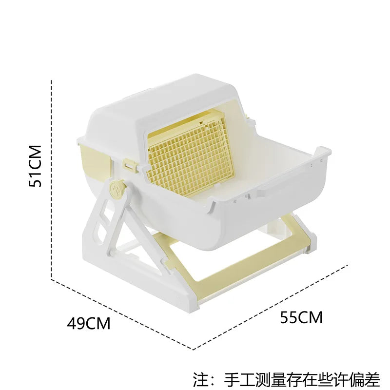 Household Semi-automatic Cat Litter Box Closed Oversized Anti-splash Toilet Free of Shoveling Feces Special Pet Toilet