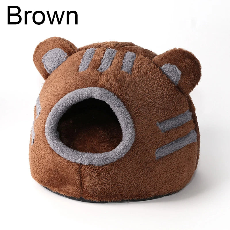 Pet Bed Sleeping House Puppy Nesting Cave Comfort Cat Bed Removable Kennel Bear Head Winter Warm Pet House for Cat and Dogs