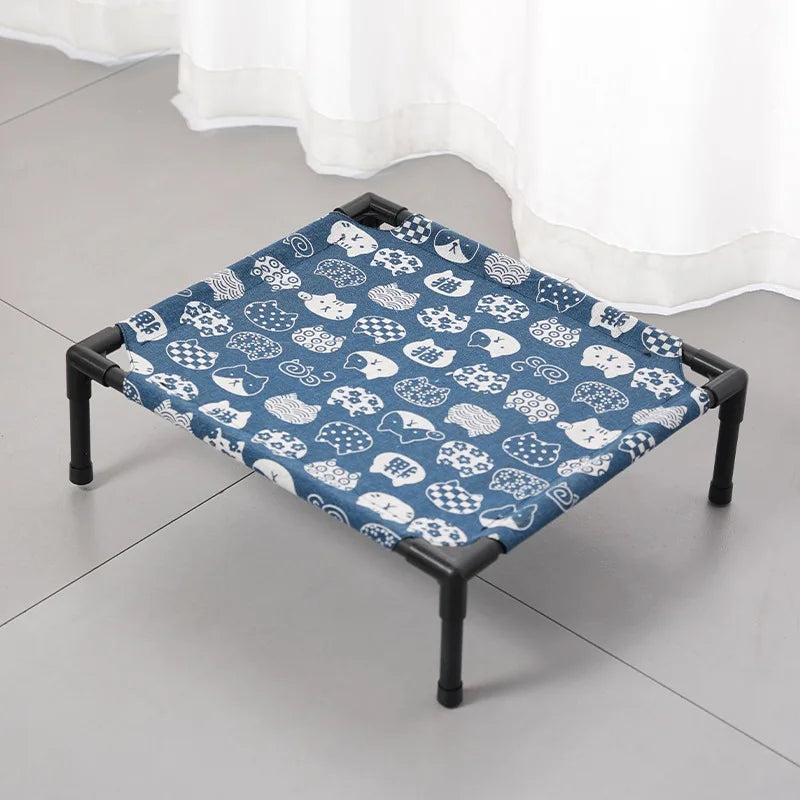 Elevated Cat Bed Raised Off Ground Pet Cot Bed Detachable Washable Breathable Fabric Cat Dog Sleeping Bed All Season Indoor