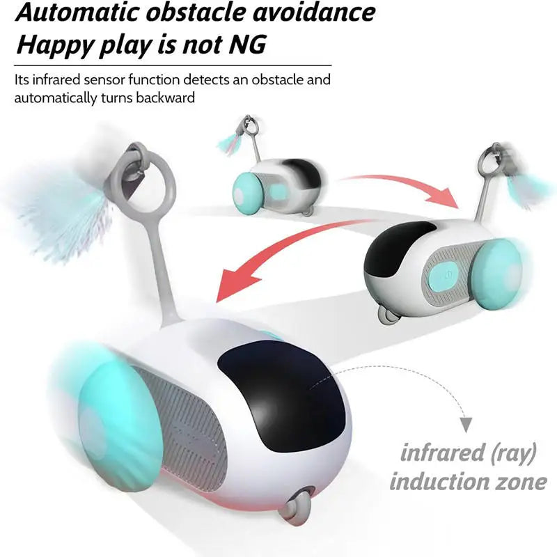 Smart Cat Toy Car Interactive Cat Toy Ball Automatic Rolling Remote Control Toy Car Indoor Cat Accessories Pet Kitten Supplies