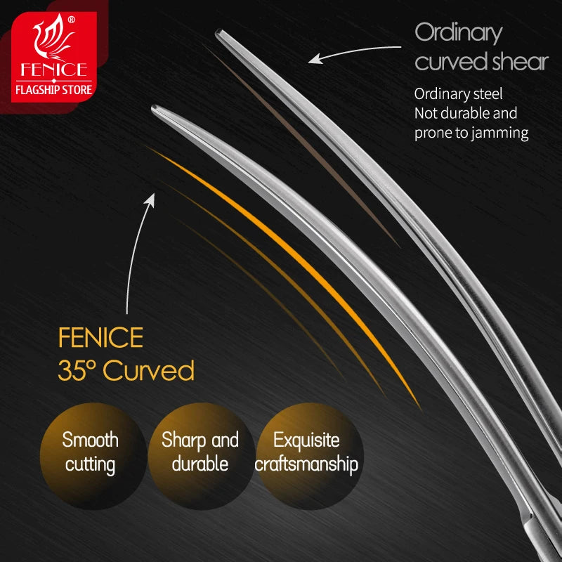 Fenice High-end 7.0/7.5/8.0/8.5 inch JP440C Diamond Screw Pet Grooming Straight Scissors/Curved Shears for Dog beauty