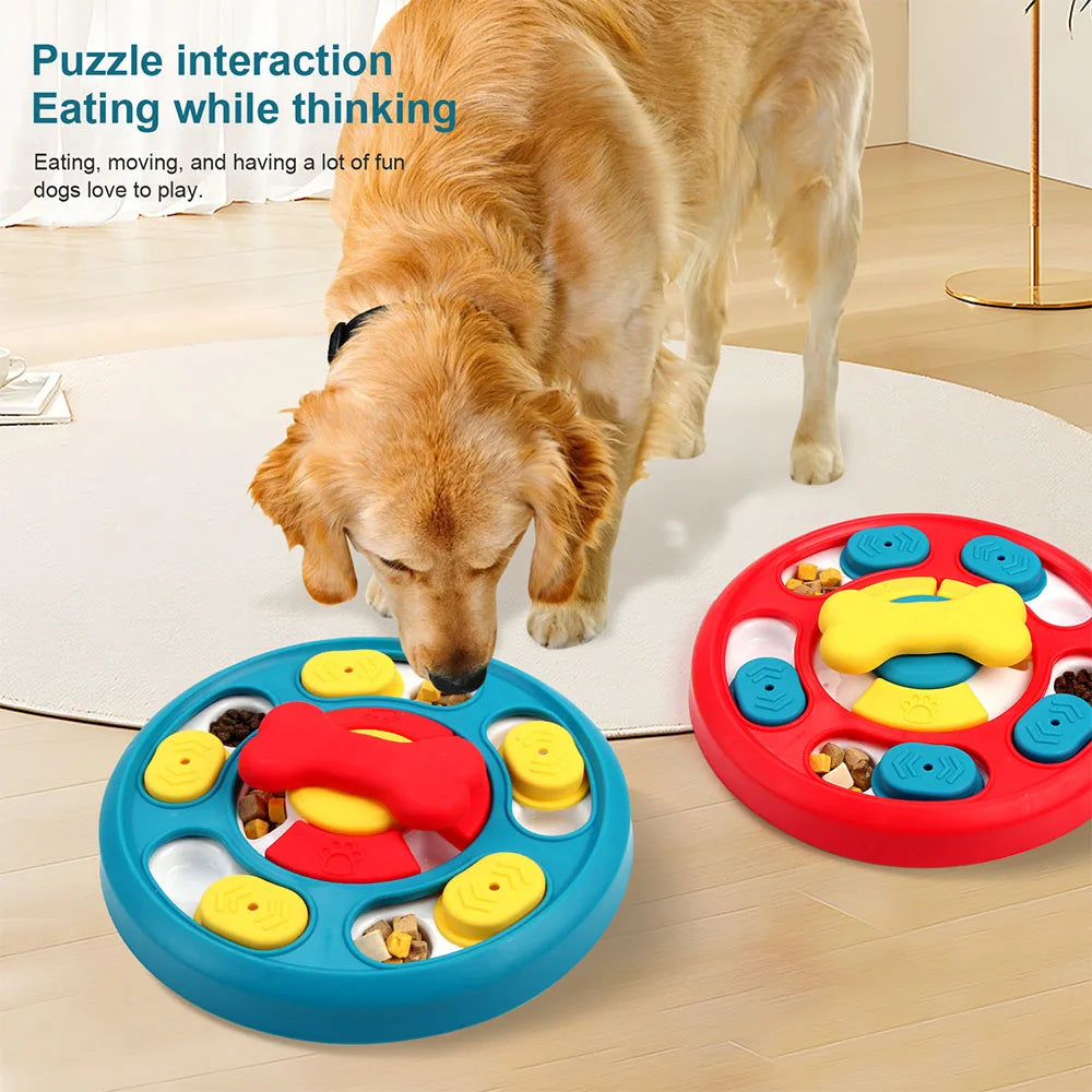 Dog Puzzle Feeder Toy Interactive IQ Training Slow Feeding Bowl Treat Dispensing Game Toy For Small Medium Dogs