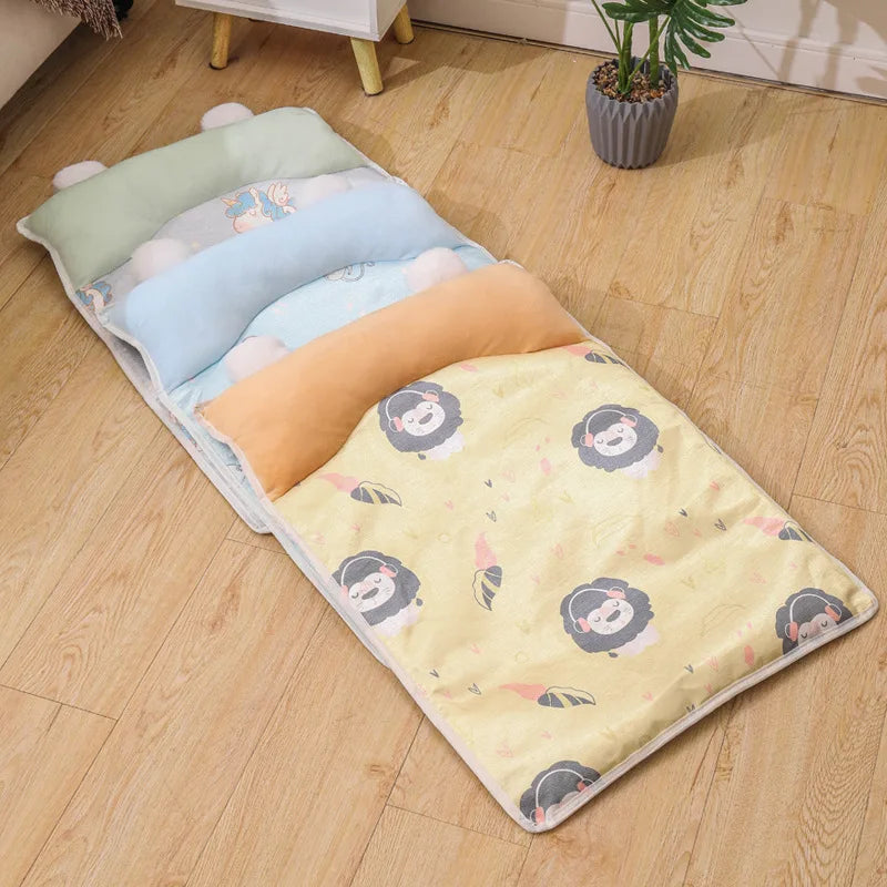 Summer Ice Silk Cold Mat Universal for Small Medium-sized Dog Beds Printed with Pillow Soft and Comfortable Cat Bed Accessories