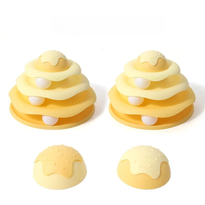 Best-selling cat toy new ice cream track playset for amusing cats and relieving boredom cat spinning toy