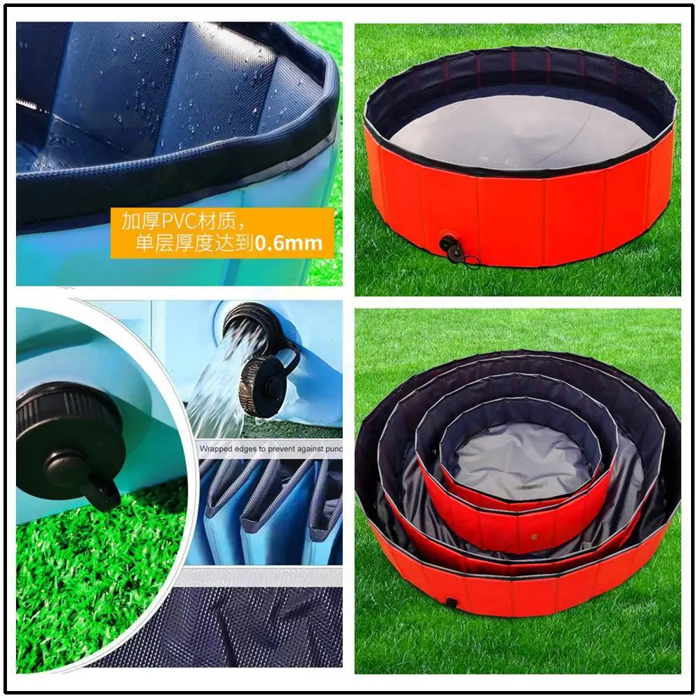 foldable cat dog  pool toy   play  water  bath tub dogs cats summer Cool Pet Cleaning Basin Children's Popo Pool Bathing Tub PVC