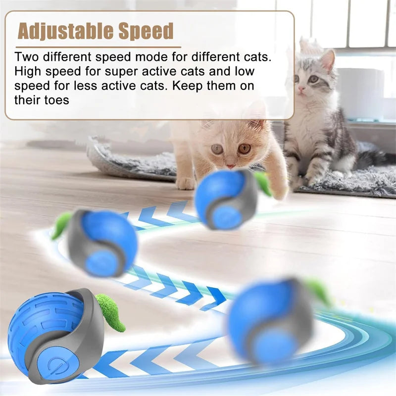 Smart Cat Toys Ball Automatic Interactive Pets Electric Rolling Teaser USB Rechargeable Kitty Moving Bouncing Ball Birthday Gift