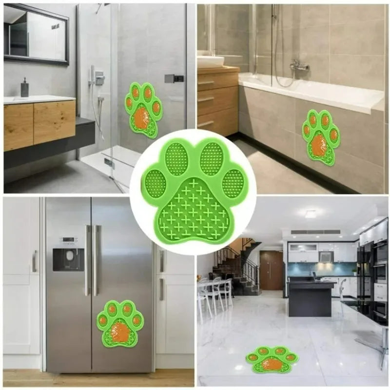 1PCS Dog Paw Silicone Pet Licking Mat Pet Slow Food Tray Dog Bath Distraction Silicone Dog Suction Cup Food Guard Training